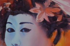 GEISHA LADY - 29 X 22 - WATERCOLOR - $200