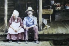 THE OLD COUPLE - 22 X 29 - WATERCOLOR - $600