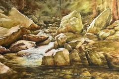 CREEK-GLOW-WATERCOLOR-21X29-MOUNTED-700