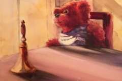 EATING-WITH-TEDDY-29-X-22-WATERCOLOR-300