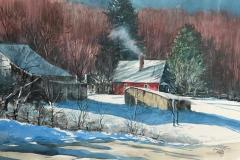 LANCASTER-ROAD-WATERCOLOR-14X21-MOUNTED-500