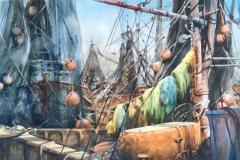SHRIMPER-WATERCOLOR-14X21-MOUNTED-500