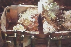 BASKET OF DRIED FLOWERS - 22 X 29 - WATERCOLOR - $500