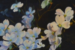 BLUE DOGWOOD - 12 X 36 - OIL - $600