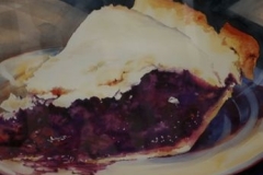 BLUEBERRY PIE - 29 X 36 - WATERCOLOR - $800