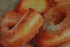 DONUT BITE - 21 X 26 - WATERCOLOR - $300