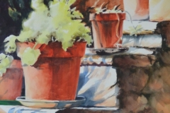 FLOWER POTS # 3 - 22 X 29 - WATERCOLOR - $450