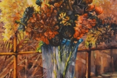 NANCY'S FLOWERS - 29 X 36 - WATERCOLOR - $700