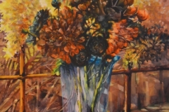 NANCY'S FLOWERS - 29 X 36 - WATERCOLOR - $700