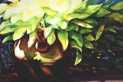 POTTED PLANT - 29 X 36 - WATERCOLOR - $600