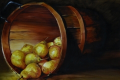 SPILLED PEARS - 29 X 36 - WATERCOLOR - $800