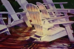SUMMER CHAIRS - 29 X 36 - WATERCOLOR - $700