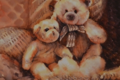 TEDDIES - 21 X 28 - WATERCOLOR - $400