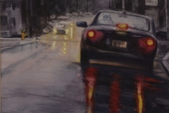 TAIL LIGHT REFLECTIONS - 22 X 18 - WATERCOLOR - $300