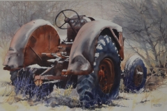 THE OLD TRACTOR - 29 X 36 - WATERCOLOR - $600